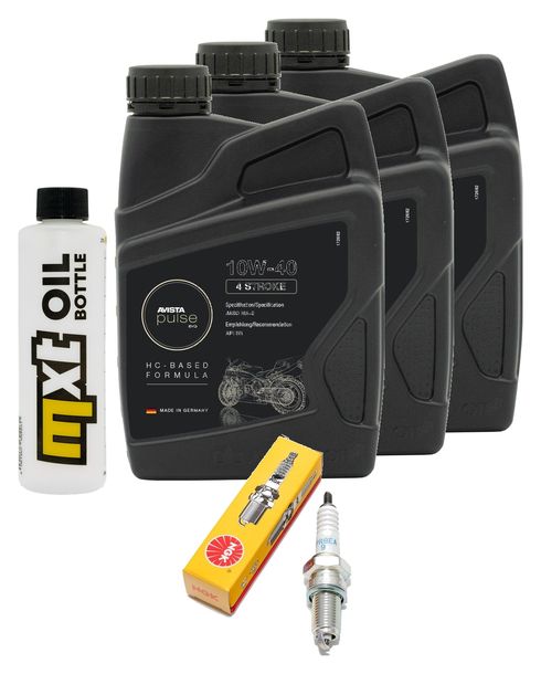 Inspektionspaket 3L 10W-40 + Ölfilter + 1x Zündkerze für Suzuki LS Savage P 650 ccm Bj. 2001