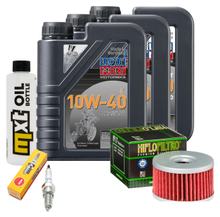 Inspection package 3L 10W-40 + oil filter + 1x spark plug for Suzuki LS Savage P 650 ccm Year 2001