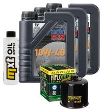 Paquete de inspección 3L 10W-40 + filtro de aceite + 2 bujías para Suzuki DL V-Strom SV S SF 650 ccm Año 2018 - 2021