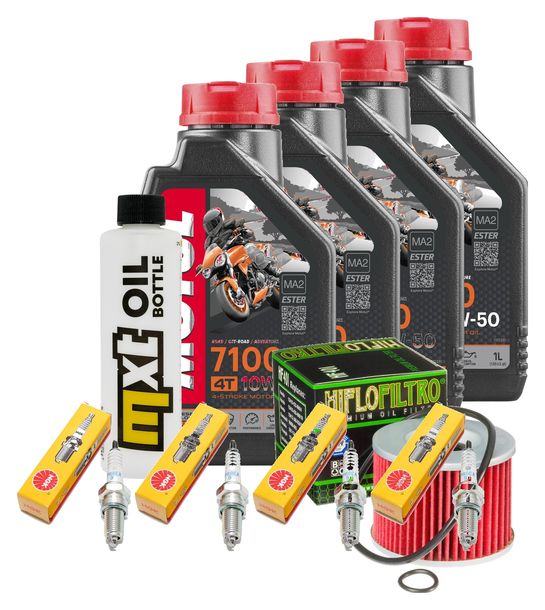 Inspektionspaket 4L 10W-50 + Ölfilter + 4x Zündkerze für Yamaha XJR 1300 ccm Bj. 2016