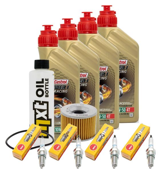 Inspektionspaket 4L 10W-50 + Ölfilter + 4x Zündkerze für Yamaha XJR 1300 ccm Bj. 2016