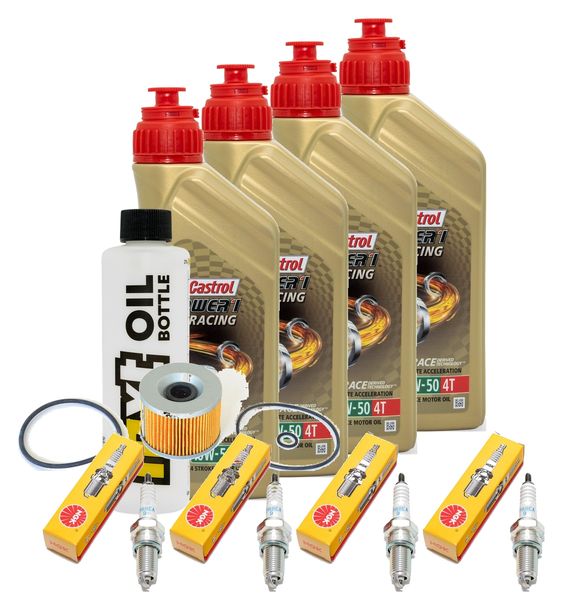 Inspektionspaket 4L 10W-50 + Ölfilter + 4x Zündkerze für Yamaha XJR 1300 ccm Bj. 2016