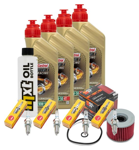 Inspektionspaket 4L 10W-50 + Ölfilter + 4x Zündkerze für Yamaha XJR 1300 ccm Bj. 2016