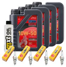 Kit d'inspection 4L 10W-50 + filtre à huile + 4x bougie pour Yamaha XJR 1300 ccm Année 2016