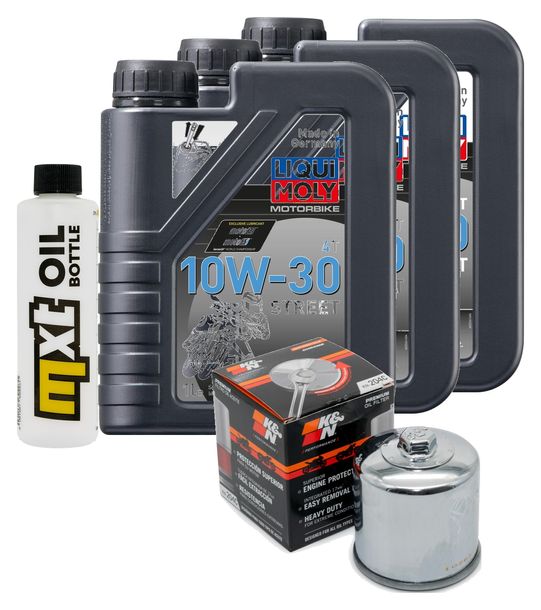Inspektionspaket 3L 10W-30 + Ölfilter + 4x Zündkerze für Honda CBR RR Fireblade 1000 ccm Bj. 2017