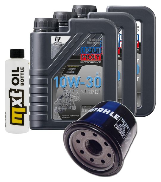 Inspektionspaket 3L 10W-30 + Ölfilter + 4x Zündkerze für Honda CBR RR Fireblade 1000 ccm Bj. 2017