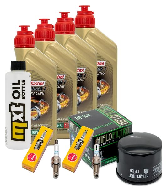 Inspektionspaket 4L 10W-50 + Ölfilter + 2x Zündkerze für BMW R NineT Scrambler Pure Racer Urban DTC 1200 ccm Bj. 2019 - 2022