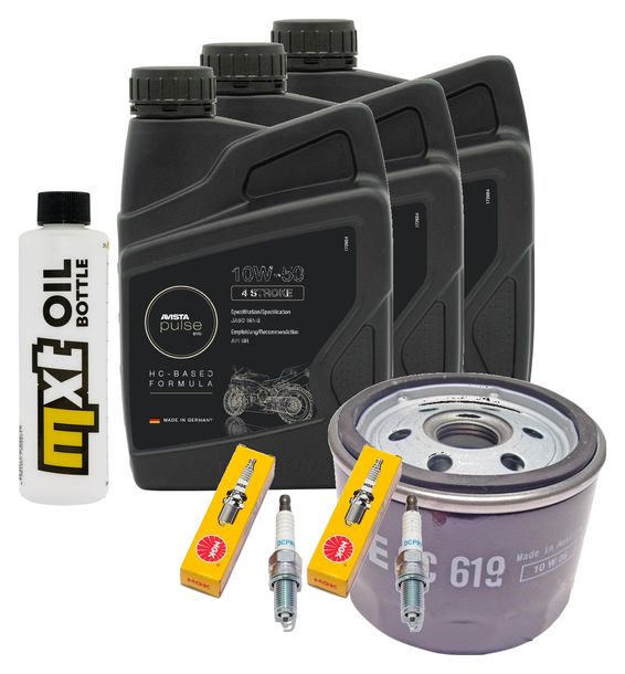 Inspektionspaket 3L 10W-50 + Ölfilter + 2x Zündkerze für BMW F GT 800 ccm Bj. 2019