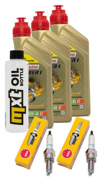 Inspektionspaket 3L 10W-40 + Ölfilter + 2x Zündkerze für Honda CB F 500 ccm Bj. 2019 - 2020