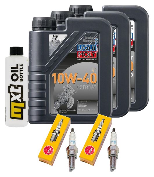 Inspektionspaket 3L 10W-40 + Ölfilter + 2x Zündkerze für Honda CB F 500 ccm Bj. 2019 - 2020
