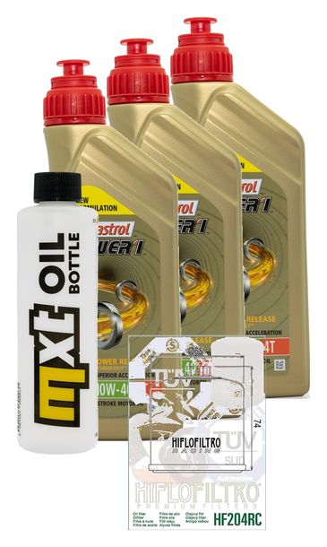Inspektionspaket 3L 10W-40 + Ölfilter + 2x Zündkerze für Honda CB F 500 ccm Bj. 2019 - 2020