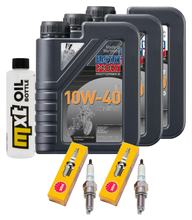 Kit d'inspection 3L 10W-40 + filtre à huile + 2 bougies pour Honda CB F 500 ccm Année 2019 - 2020