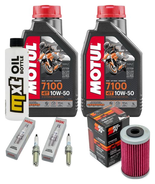 Inspektionspaket 2L 10W-50 + Ölfilter + 2x Zündkerze für Husqvarna Supermoto 701 ccm Bj. 2019 - 2020