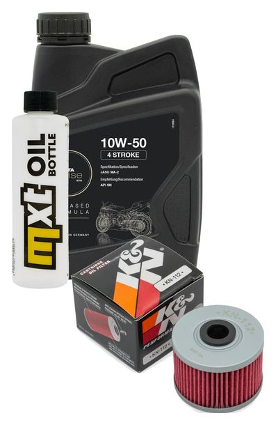 Inspektionspaket 1L 10W-50 + Ölfilter für Kawasaki KLX Z 110 / 125 ccm Bj. 2018 - 2022