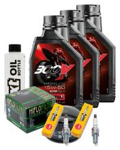 Kit d'inspection 3L 15W-50 + filtre à huile + 2 bougies pour BMW F R 800 ccm Année 2019