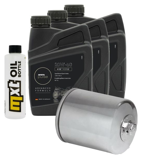 Inspektionspaket 3L 20W-50 + Ölfilter + 2x Zündkerze für Harley Davidson FXDL Dyna Low Rider 1584 ccm Bj. 2009