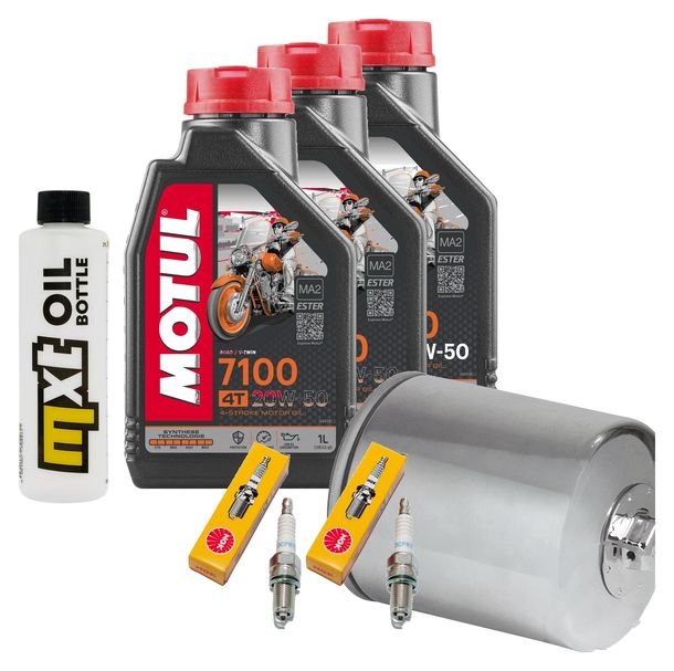 Inspektionspaket 3L 20W-50 + Ölfilter + 2x Zündkerze für Harley Davidson FXDL Dyna Low Rider 1584 ccm Bj. 2009