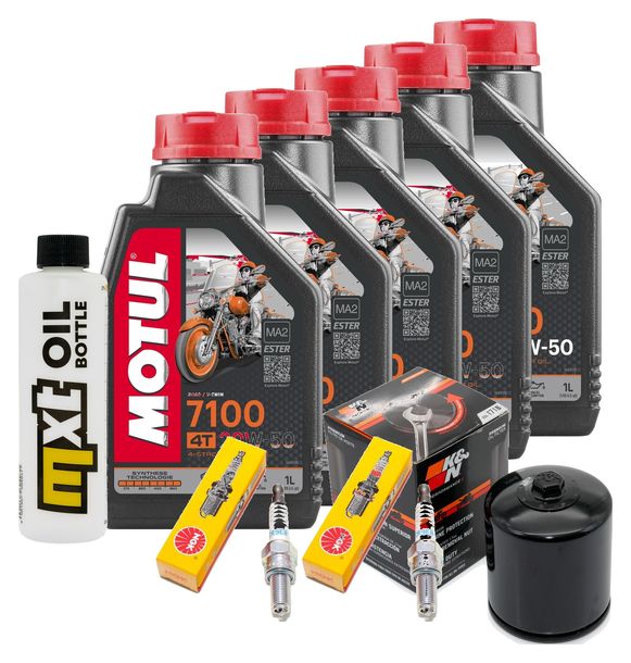 Inspektionspaket 5L 20W-50 + Ölfilter + 2x Zündkerze für Harley Davidson FLFBS Softail Fat Boy FXFBS Bob 1868 ccm Bj. 2018