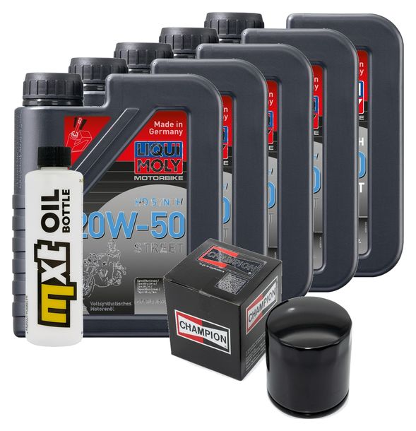 Inspektionspaket 5L 20W-50 + Ölfilter + 2x Zündkerze für Harley Davidson FLFBS Softail Fat Boy FXFBS Bob 1868 ccm Bj. 2018