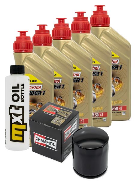 Inspektionspaket 5L 20W-50 + Ölfilter + 2x Zündkerze für Harley Davidson FLFBS Softail Fat Boy FXFBS Bob 1868 ccm Bj. 2018