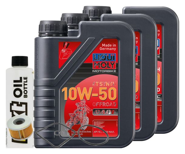 Inspektionspaket 3L 10W-50 + Ölfilter für Honda CMX Rebel CX 450 / 500 ccm Bj. 1985 - 1987