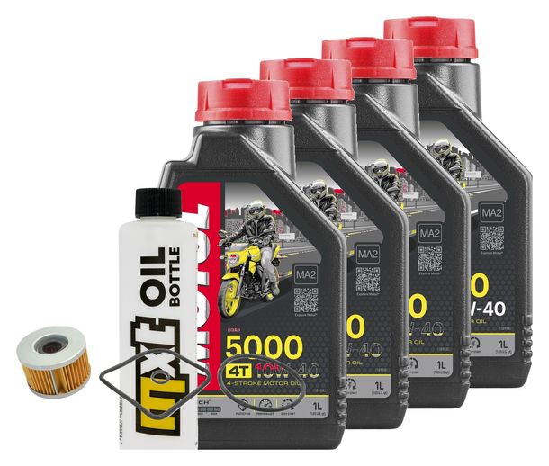 Inspektionspaket 4L 10W-40 + Ölfilter für Honda CB Four CBX F 500 - 1100 ccm Bj. 1977 - 1984
