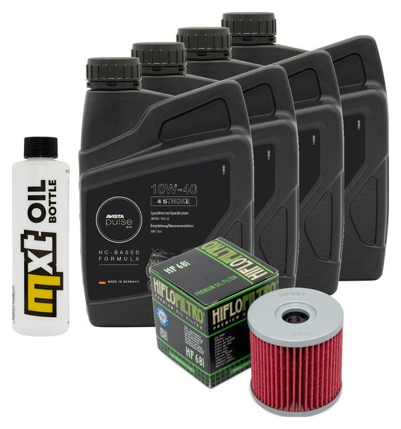 Inspektionspaket 4L 10W-40 + Ölfilter für Hyosung GT Naked II GV i Pro 650 ccm Bj. 2004 - 2012