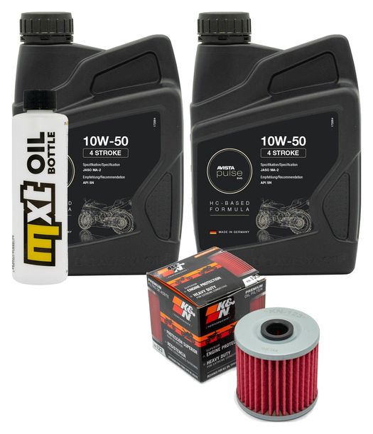 Inspektionspaket 2L 10W-50 + Ölfilter für Kawasaki KLR 250 ccm Bj. 1984 - 1992
