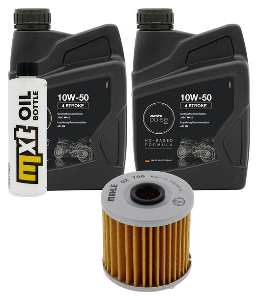 Inspektionspaket 2L 10W-50 + Ölfilter für Kawasaki KLR 250 ccm Bj. 1984 - 1992