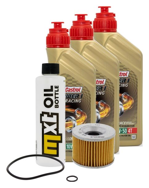 Inspektionspaket 3L 10W-50 + Ölfilter für Kawasaki GPZ Unitrak 400 ccm Bj. 1985