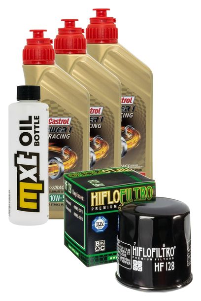 Inspektionspaket 3L 10W-50 + Ölfilter für Kawasaki GPZ Unitrak 400 ccm Bj. 1985