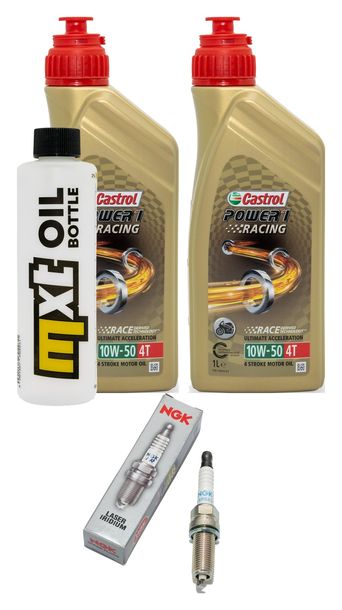 Inspektionspaket 2L 10W-50 + Ölfilter + 1x Zündkerze für KTM SMC R ABS 690 ccm Bj. 2012 - 2013