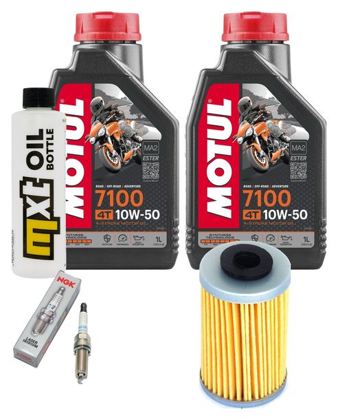 Inspektionspaket 2L 10W-50 + Ölfilter + 1x Zündkerze für KTM SMC R ABS 690 ccm Bj. 2012 - 2013
