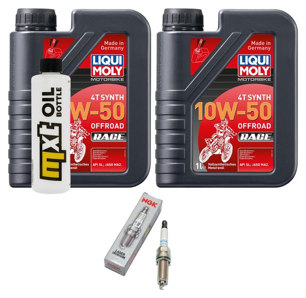 Inspektionspaket 2L 10W-50 + Ölfilter + 1x Zündkerze für KTM SMC R ABS 690 ccm Bj. 2012 - 2013