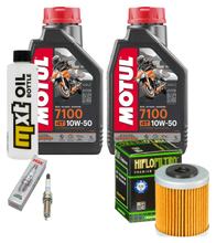 Pacote de Inspeção 2L 10W-50 + Filtro de Óleo + 1x Vela de Ignição para KTM SMC R ABS 690 ccm Ano de Fabricação 2012 - 2013