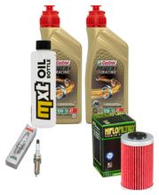 Pacote de Inspeção 2L 10W-50 + Filtro de Óleo + 1x Vela de Ignição para KTM SMC R ABS 690 ccm Ano de Fabricação 2012 - 2013