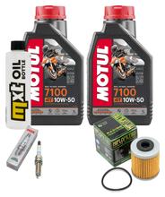Pacote de Inspeção 2L 10W-50 + Filtro de Óleo + 1x Vela de Ignição para KTM SMC R ABS 690 ccm Ano de Fabricação 2012 - 2013