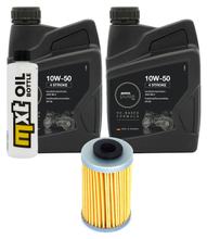 Pacote de Inspeção 2L 10W-50 + Filtro de Óleo + 1x Vela de Ignição para KTM SMC R ABS 690 ccm Ano de Fabricação 2012 - 2013
