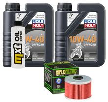 Inspectiepakket 2L 10W-40 + oliefilter voor Honda XBR 27 pk XL R XR L 250 - 650 cc bouwjaar 1984 - 1996