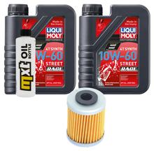 Kit d'inspection 2L 10W-60 + filtre à huile + 1x bougie d'allumage pour KTM SMC R ABS 690 ccm Année 2011