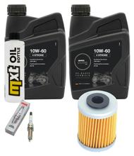 Inspectiepakket 2L 10W-60 + Oliefilter + 1x Bougie voor KTM SMC R ABS 690 ccm Bj. 2011