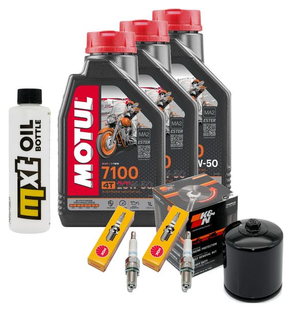 Inspektionspaket 3L 20W-50 + Ölfilter + 2x Zündkerze für Harley Davidson XL Forty-Eight 1200 ccm Bj. 2016 - 2017