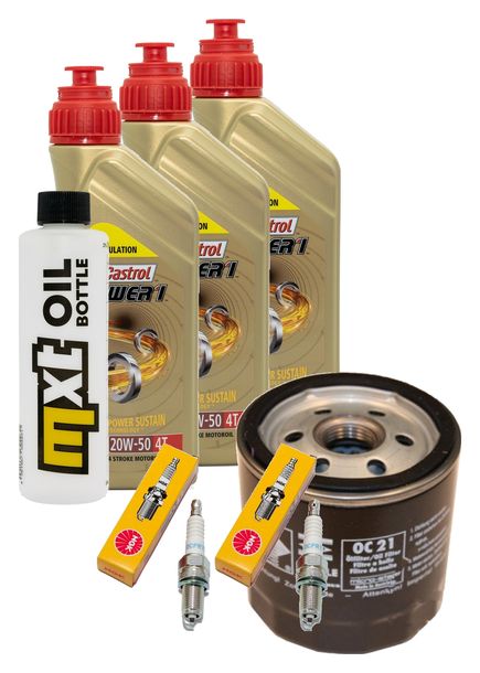 Inspektionspaket 3L 20W-50 + Ölfilter + 2x Zündkerze für Harley Davidson XL Forty-Eight 1200 ccm Bj. 2016 - 2017