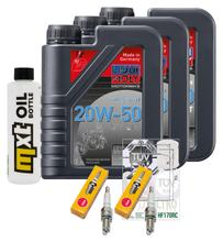 Pacote de Inspeção 3L 20W-50 + Filtro de Óleo + 2x Vela de Ignição para Harley Davidson XL Forty-Eight 1200 ccm Ano Fab. 2016 - 2017