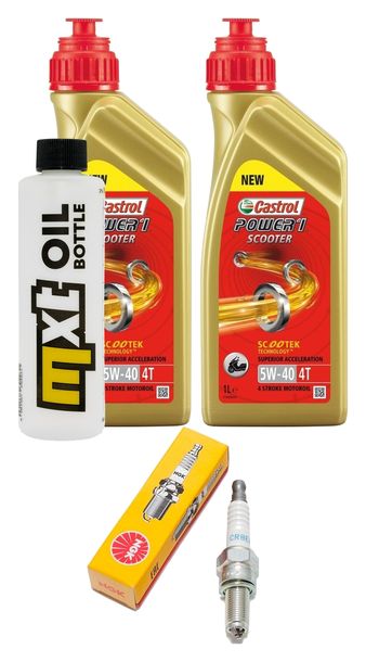 Inspektionspaket 2L 5W-40 + Ölfilter + 1x Zündkerze für Vespa GTS i.e. Touring 4V HPE 300 ccm