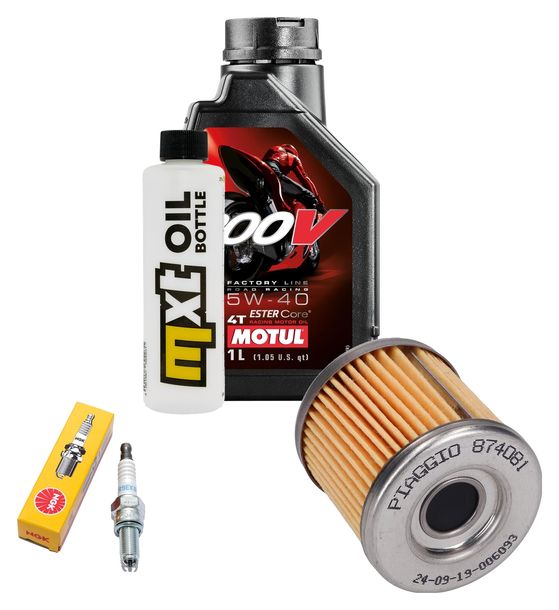 Inspektionspaket 1L 5W-40 + Ölfilter + 1x Zündkerze für Aprilia SX ABS 125 ccm Bj. 2020