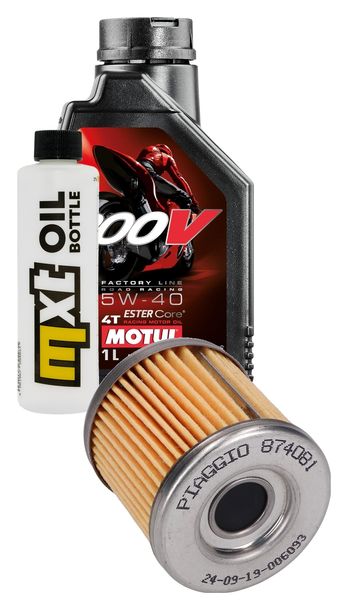 Inspektionspaket 1L 5W-40 + Ölfilter + 1x Zündkerze für Aprilia SX ABS 125 ccm Bj. 2020