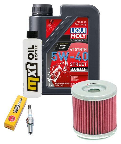 Inspektionspaket 1L 5W-40 + Ölfilter + 1x Zündkerze für Aprilia SX ABS 125 ccm Bj. 2020