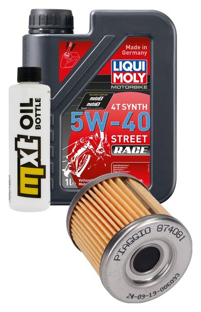 Inspektionspaket 1L 5W-40 + Ölfilter + 1x Zündkerze für Aprilia SX ABS 125 ccm Bj. 2020