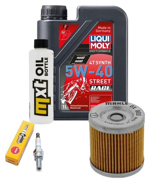 Inspektionspaket 1L 5W-40 + Ölfilter + 1x Zündkerze für Aprilia SX ABS 125 ccm Bj. 2020